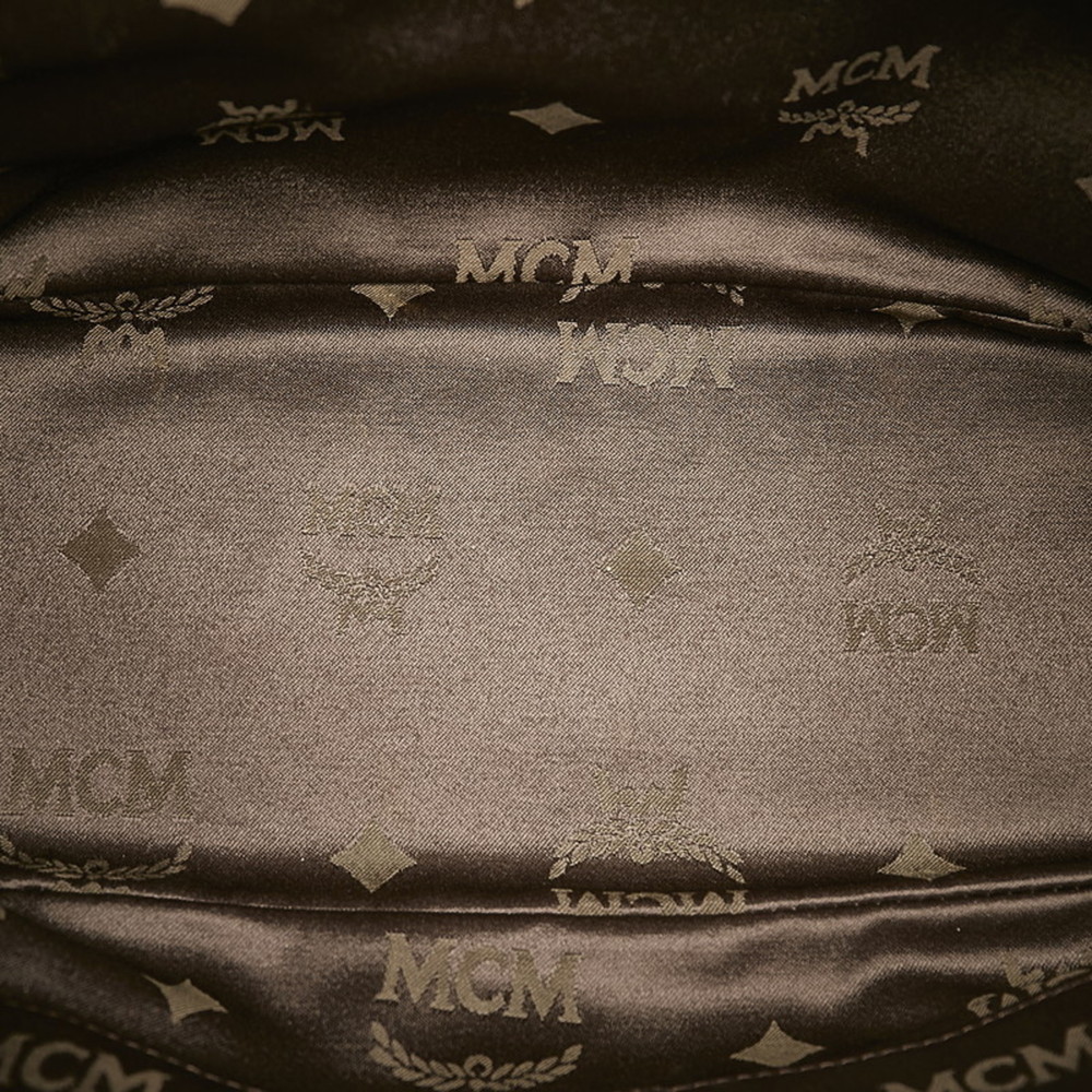 MCM Visetos Handbag Beige White PVC Leather Ladies - Picture 5 of 9